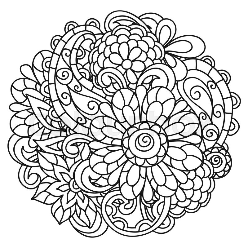 Background With Line Flowers For Adult Coloring Page Printing 800x800 Background With Line Flowers For Adult Coloring Page Printing