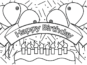 300x225 Birthday Coloring Pages