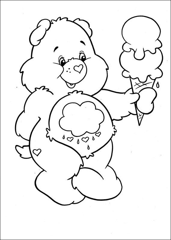 569x796 Care Bears Bringing Ice Cream Care Bears Coloring Pages