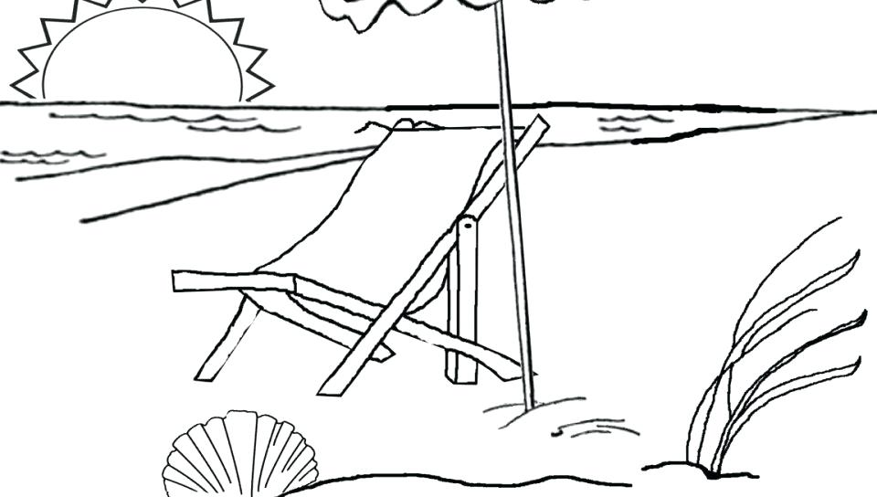 960x544 Colouring Pages Of Umbrella Coloring Pages Beach Umbrella Chair