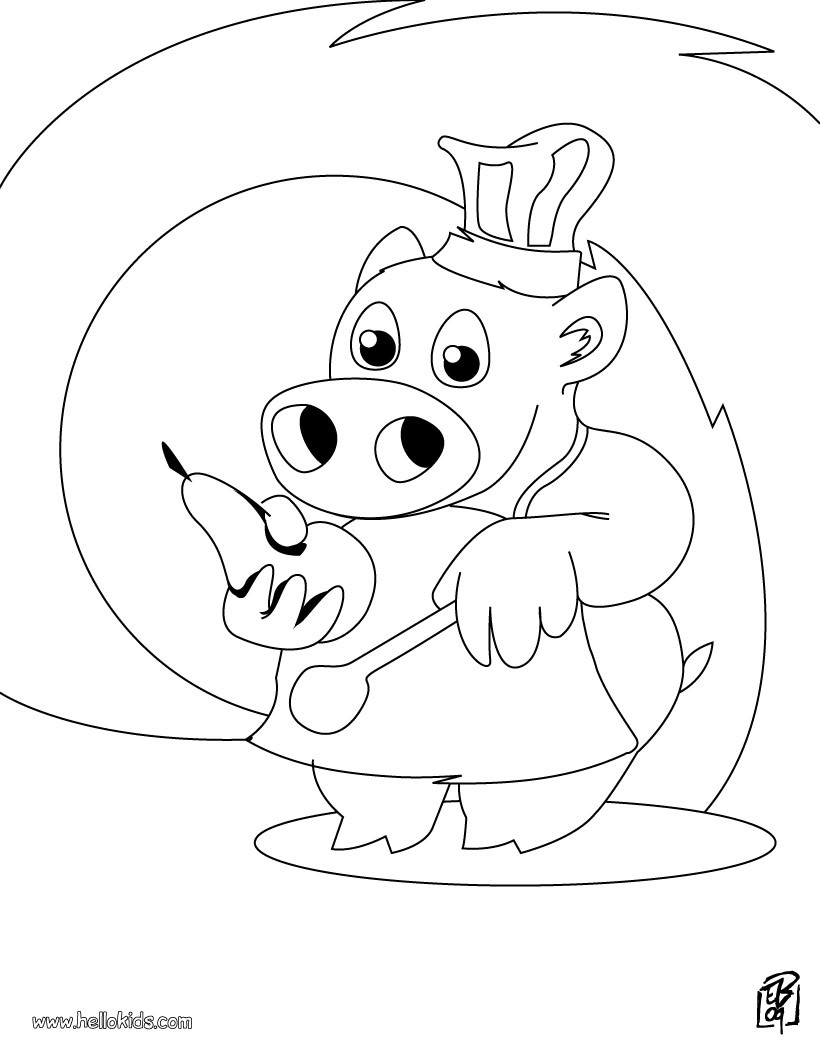 820x1060 Pig, The Little Chef Coloring Pages