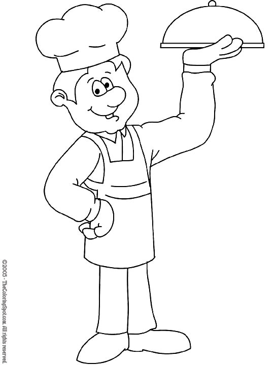 540x720 Printable Chef Coloring Page