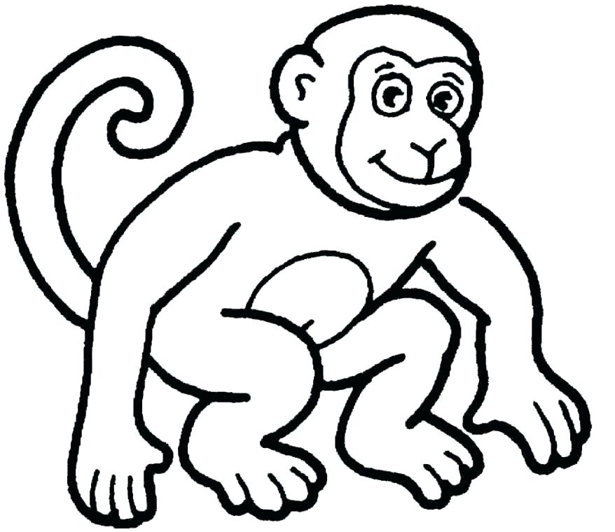 878x760 Coloring Page Monkey