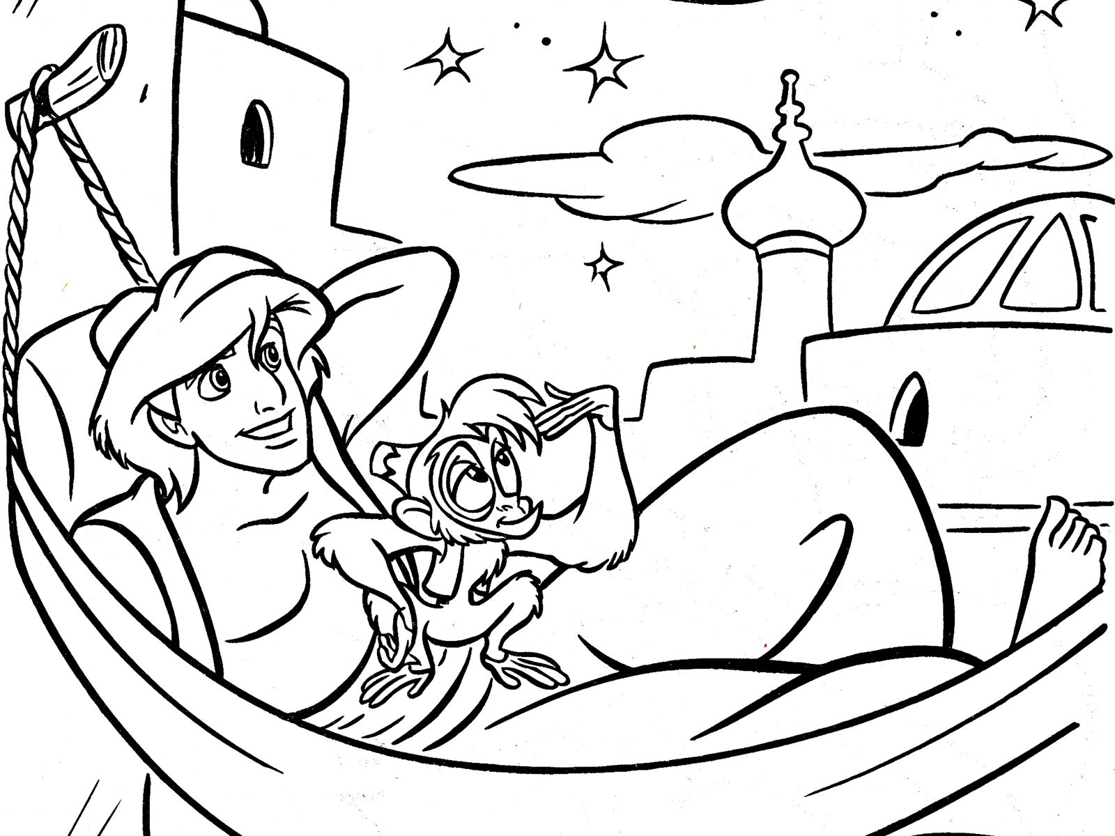 1600x1200 Jasmineing Pages Free Draw To Coloring Aladdin Cartoon General