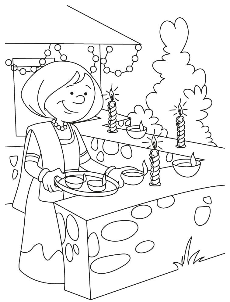 756x990 Coloring Pages 5 Kids Diwali Lamp Colouring Murs