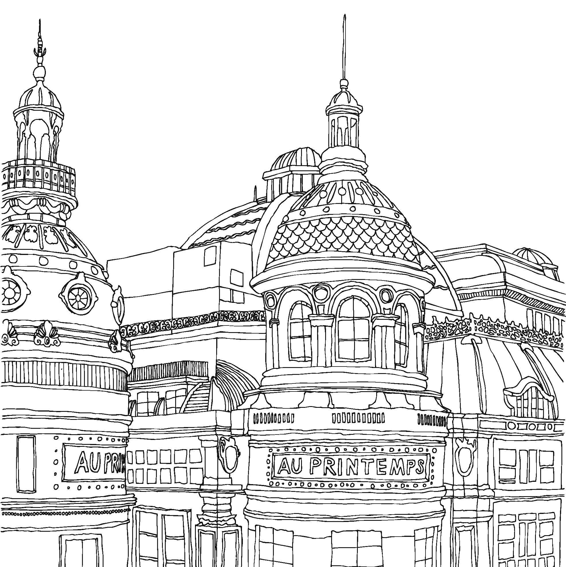 1974x1977 City Scene Coloring Page City Coloring Pages