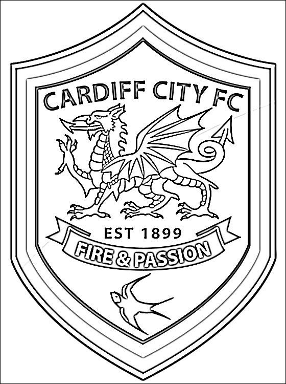 560x750 Coloring Page Of Cardiff City Football Club Logo Coloring Pages