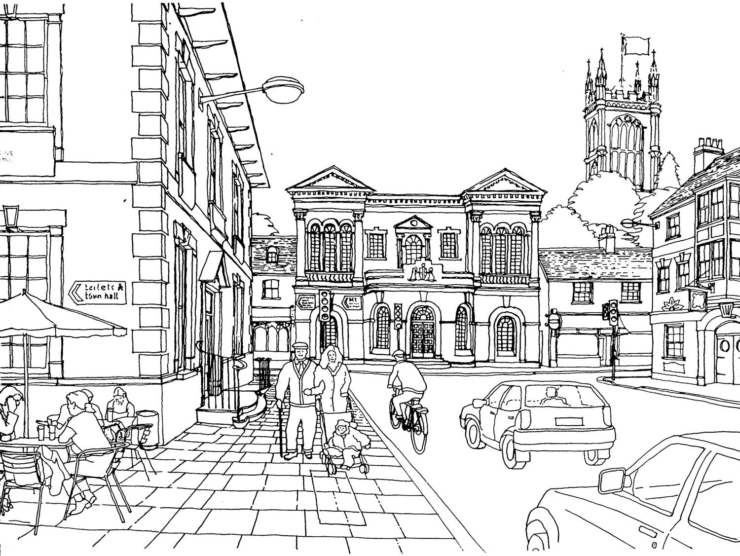 1500x1127 Breakthrough City Coloring Pages For Adults Scene