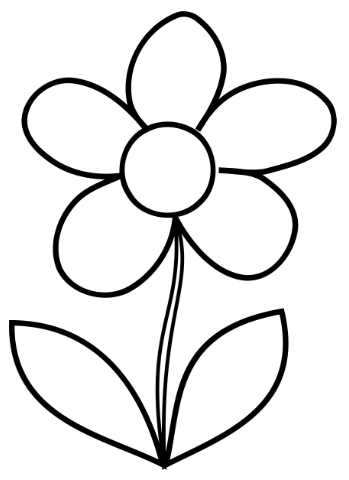 Simple Flower Coloring Page 349x480 Simple Flower Coloring Page