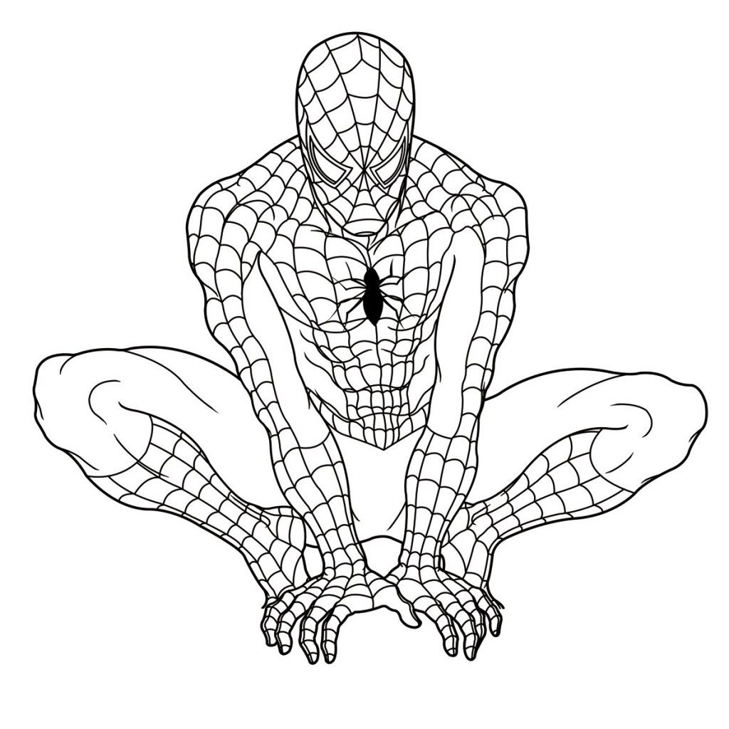 Sizable Spiderman Picture To Color Coloring Page Template 1024x1024 Sizable Spiderman Picture To Color Coloring Page Template