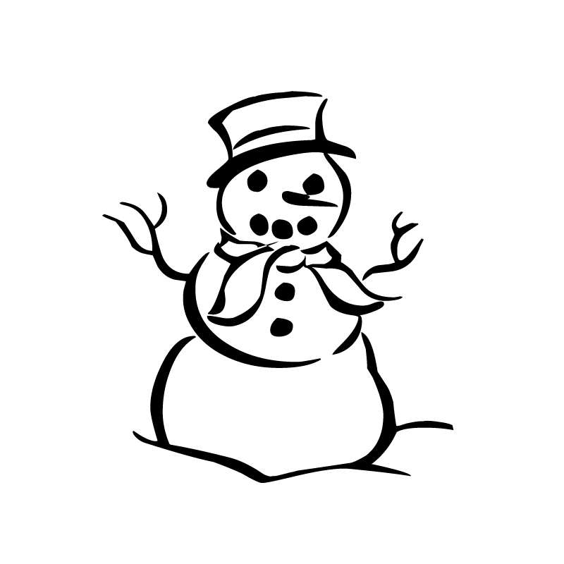 800x800 Snowman With Top Hat Coloring Page Purple Kitty Christmas