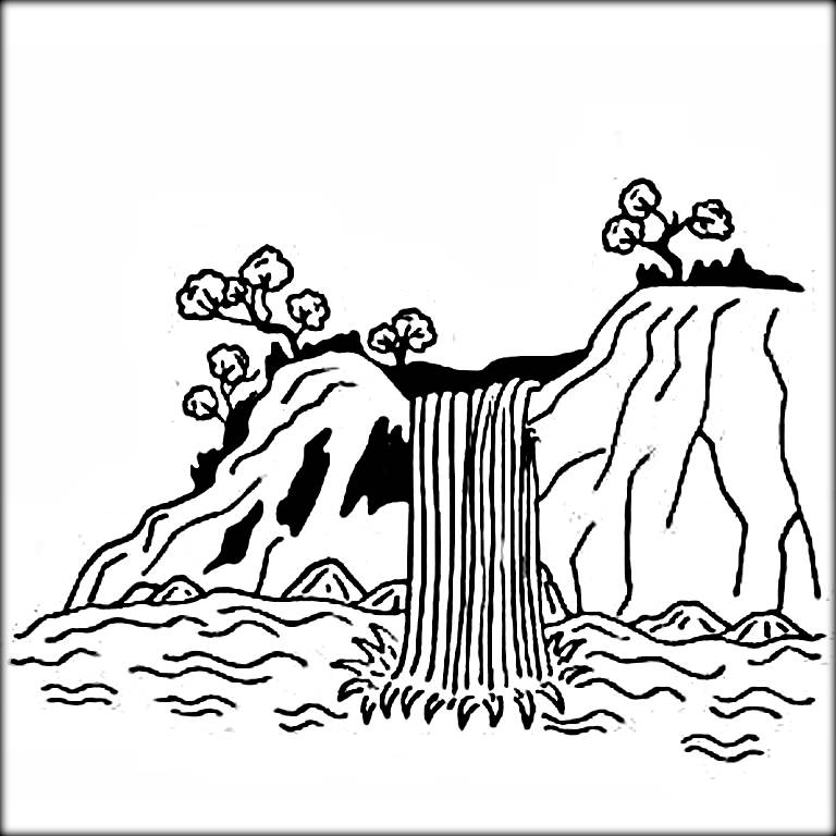 Amazing Waterfall Coloring Picture Printable Online Printable 768x768 Amazing Waterfall Coloring Picture Printable Online Printable