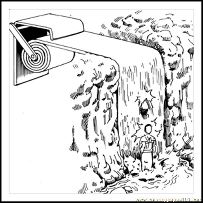 Waterfall2 Coloring Page 650x650 Waterfall2 Coloring Page