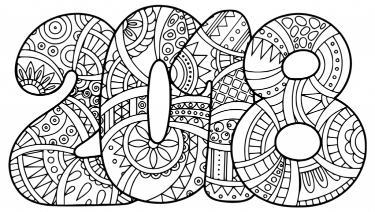 750x425 New Years Coloring Page Printable Year 2018 Pages Pictures