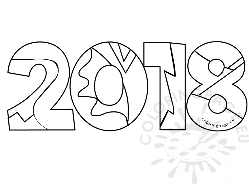 804x595 New Year 2018 Coloring Pages Template And Printable For Kids