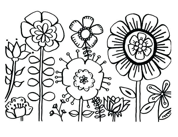 600x463 Images Of Coloring Pages Of Flowers Deepart