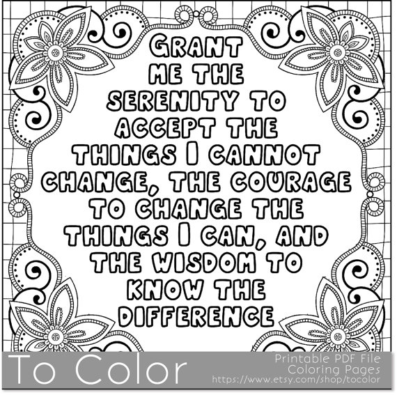 570x567 Nice Idea Free Printable Inspirational Coloring Pages Serenity