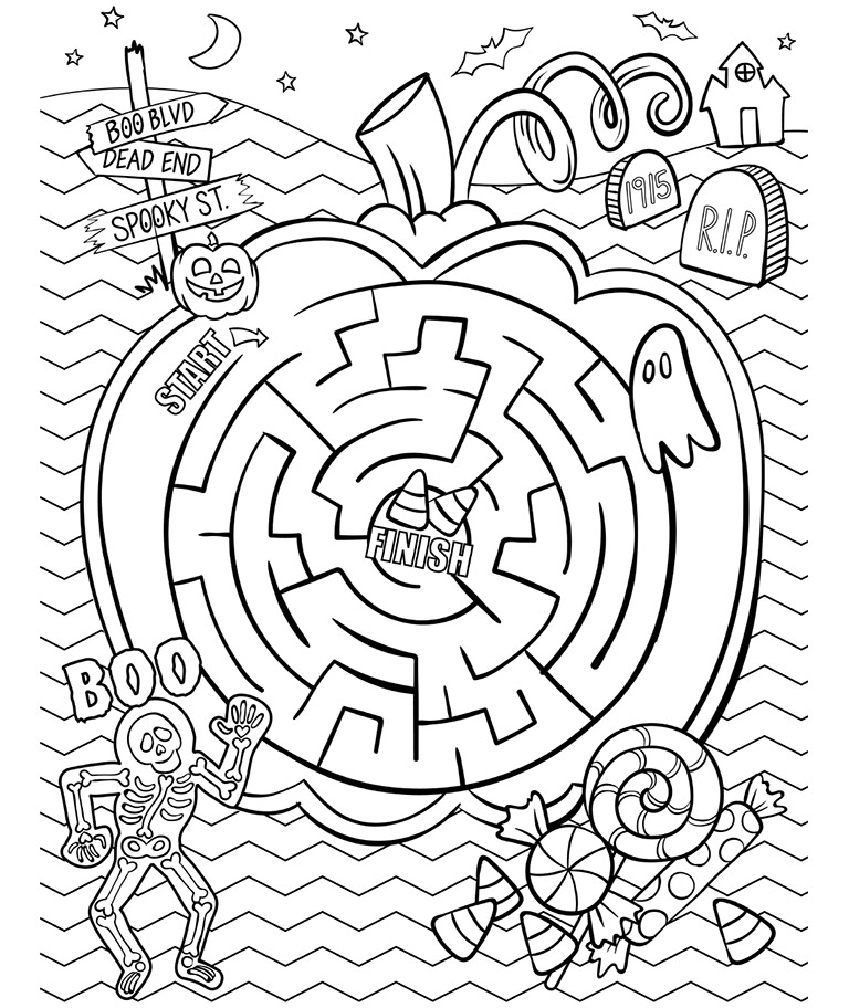 Halloween Maze Coloring Pages 768x912 Halloween Maze Coloring Pages