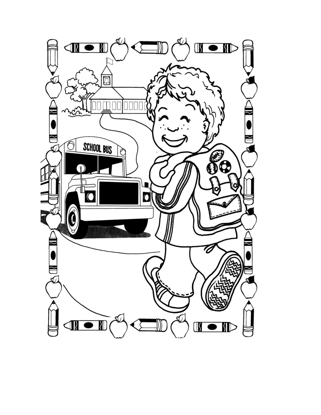 1275x1650 Back To School Coloring Pages Back To School Boy Coloring Page
