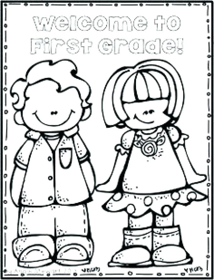 680x890 Back To School Coloring Page Welcome To First Grade Coloring Page