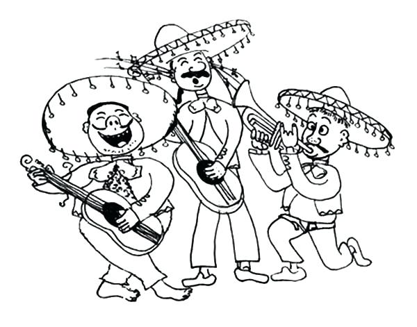 600x471 Marching Band Coloring Pages Mariachi Band In Mayo Coloring Pages
