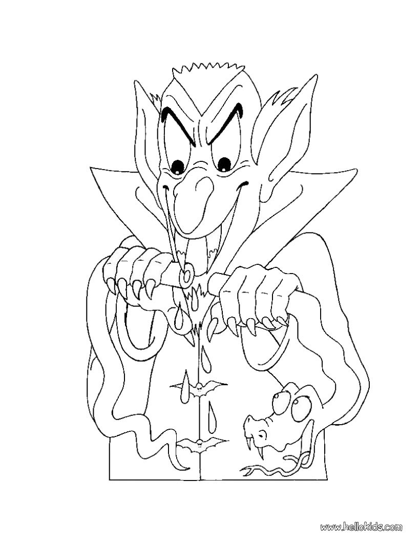820x1060 Dracula Sucks The Blood Coloring Pages