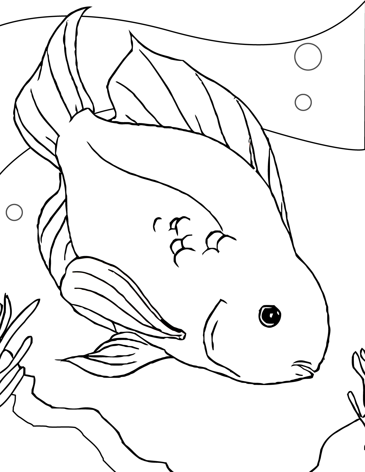 1275x1650 Blood Parrot Coloring Page