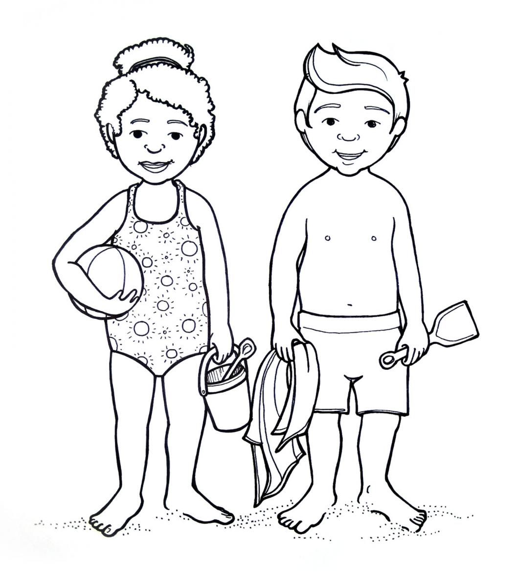 1059x1200 Boy Body Coloring Page
