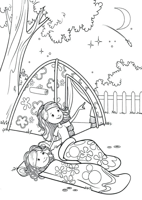 Camping Coloring Pages Groovy Girls Camping At Backyard Coloring 600x840 Camping Coloring Pages Groovy Girls Camping At Backyard Coloring