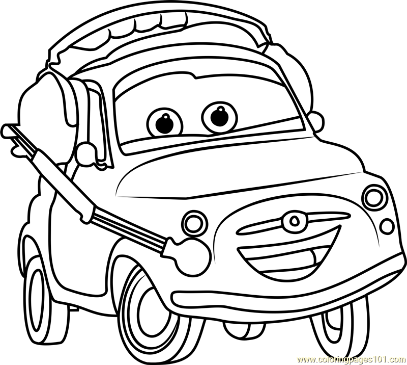 800x716 Luigi From Cars 3 Coloring Page