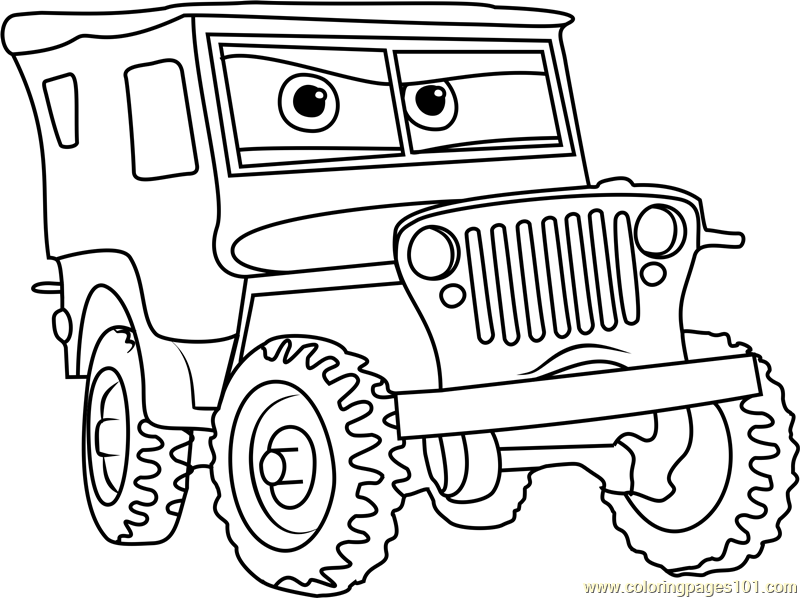 800x598 Sarge From Cars 3 Coloring Page