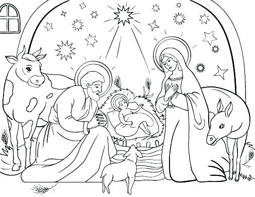 Christmas Scene Colouring Pages Father Colouring Pictures 507x392 Christmas Scene Colouring Pages Father Colouring Pictures