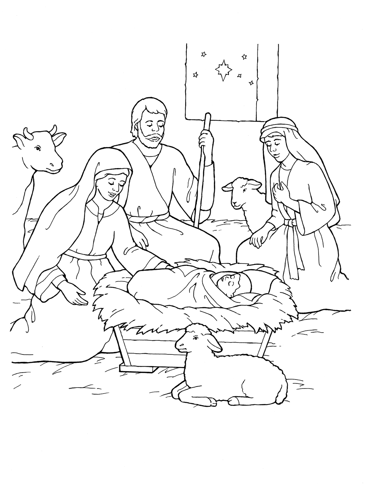 Nativity Mary, Joseph, Jesus, And The Shepherds 1200x1600 Nativity Mary, Joseph, Jesus, And The Shepherds