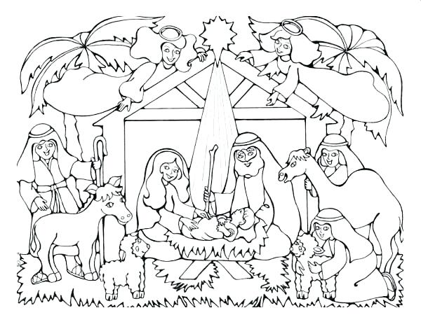 Christmas Nativity Coloring Pages Coloring Pages To Print Free 600x460 Christmas Nativity Coloring Pages Coloring Pages To Print Free