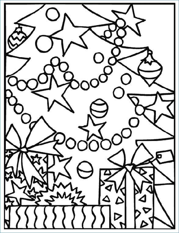 Santa Gift Christmas Coloring Page 587x762 Santa Gift Christmas Coloring Page