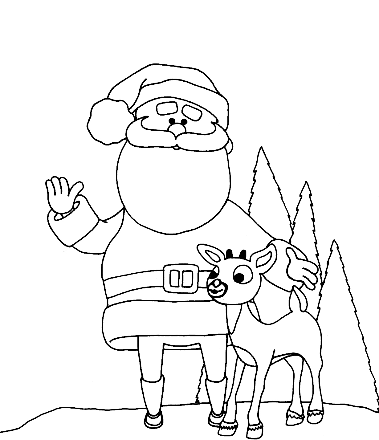 Christmas Santa Claus Coloring Pages 1230x1428 Christmas Santa Claus Coloring Pages