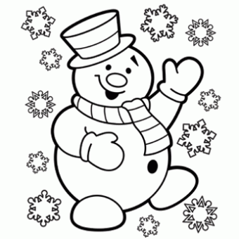 Snowman Coloring Page 340x340 Snowman Coloring Page