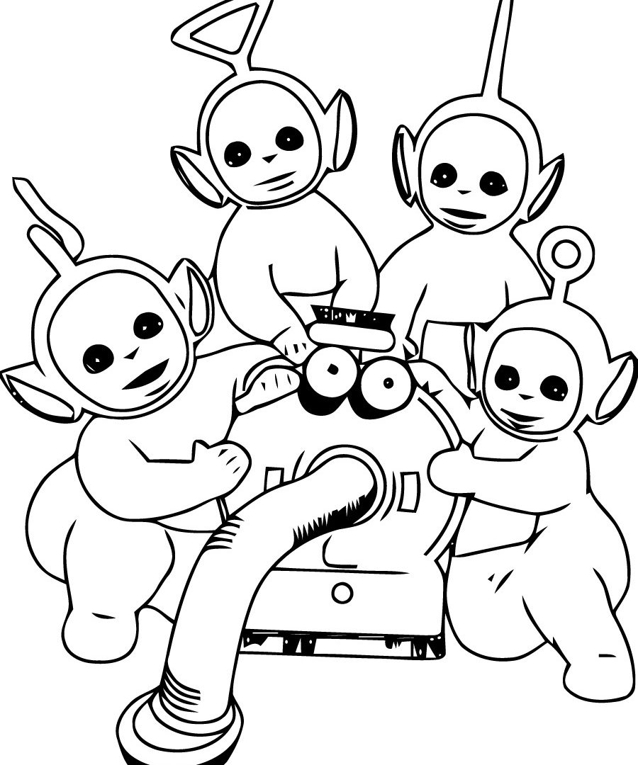 900x1080 Teletubbies Coloring Pages Cleaning For Kids Printable Cute Of