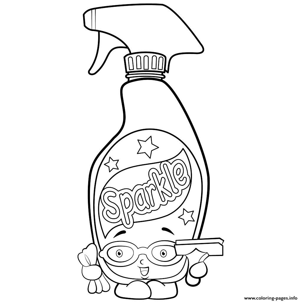 1024x1024 Bottle Of Window Cleaner Squeaky Clean Shopkins Season 2 Coloring