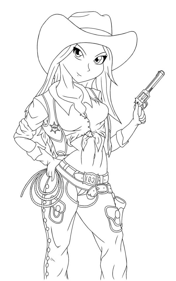 600x957 Cowgirl Pictures To Color Cowgirl Coloring Pages To Download