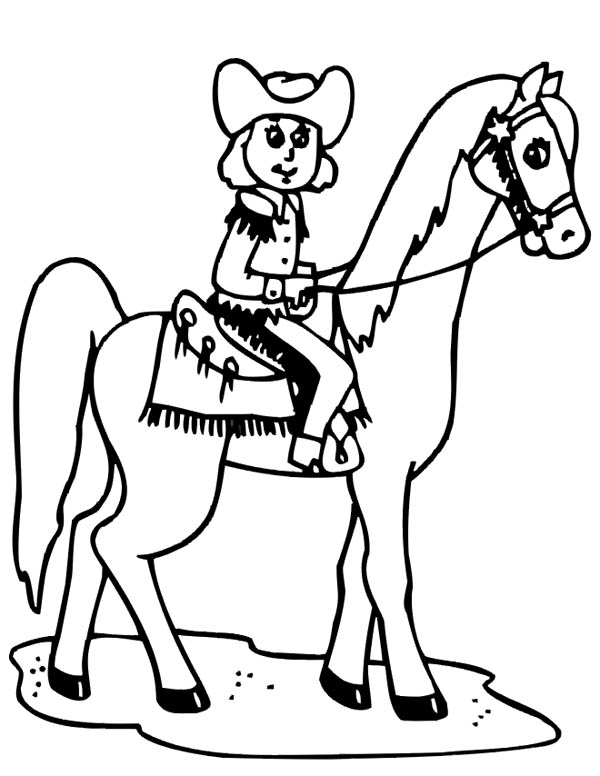 600x776 Cowgirl And Horse Coloring Page Pages Easy