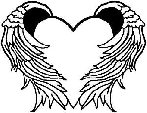 Heart With Wings Coloring Pages 300x231 Heart With Wings Coloring Pages