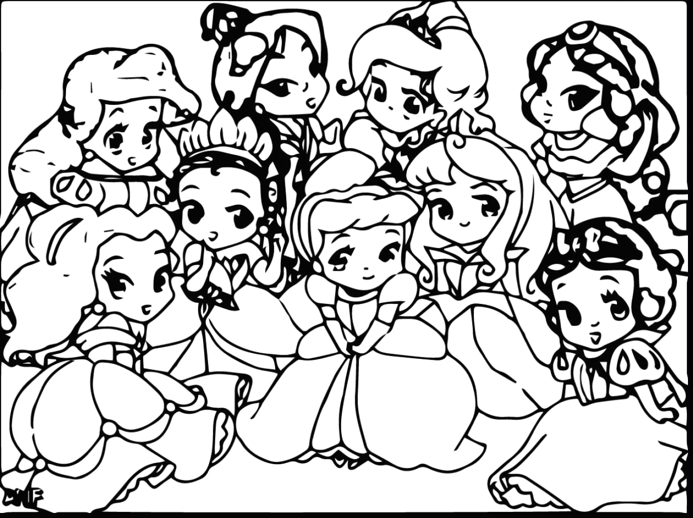 Cute Disney Princess Coloring Pages 1375x1028 Cute Disney Princess Coloring Pages