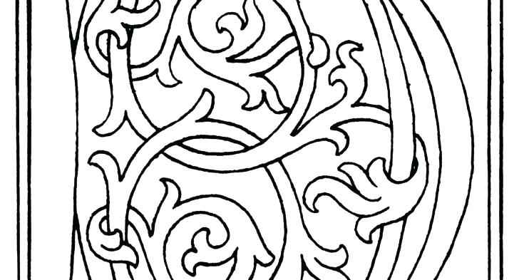 728x393 D Coloring Pages Illuminated Letters Coloring Pages Free Medieval