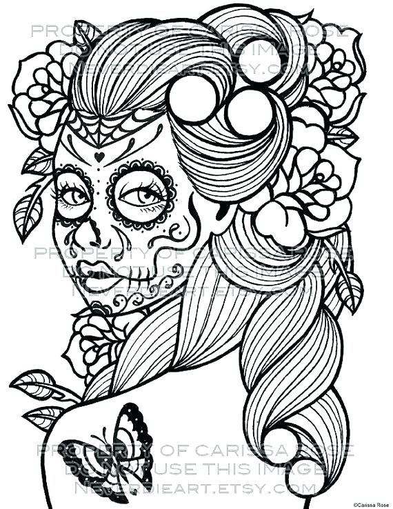 570x738 Free Day Of The Dead Coloring Pages Day Of The Dead Coloring Pages