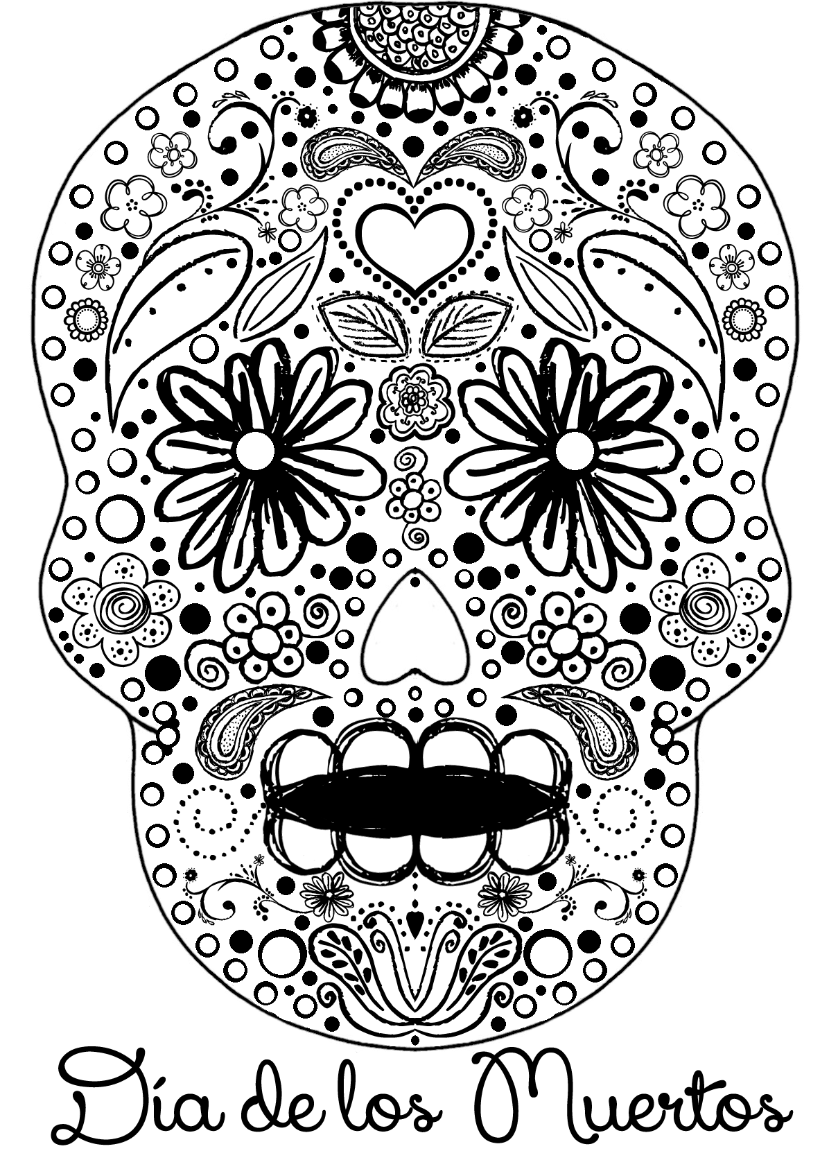 1196x1660 Compromise Dia De Los Muertos Coloring Pages Printable Skulls