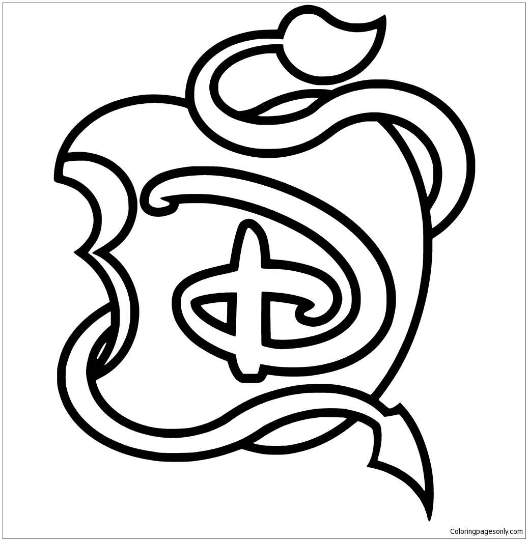 1037x1063 Fresh Descendants 2 Coloring Pages Logos Aladdin Logo Coloring
