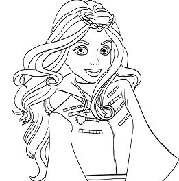 Evie From Descendants Coloring Page 261x264 Evie From Descendants Coloring Page