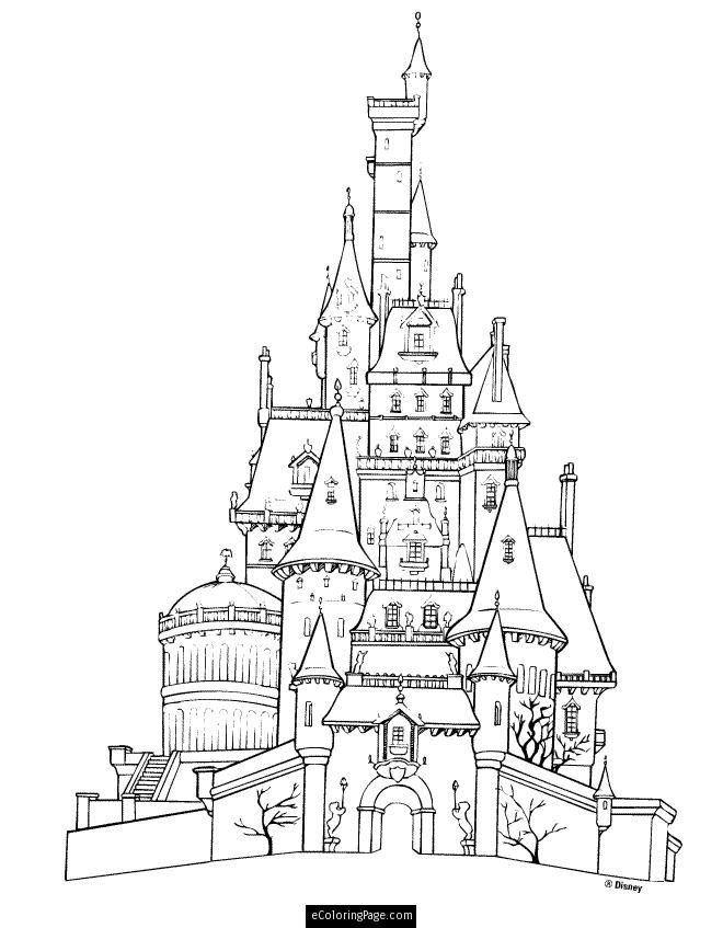 Disney Beauty And The Beast Castle Printable Coloring Page 660x847 Disney Beauty And The Beast Castle Printable Coloring Page