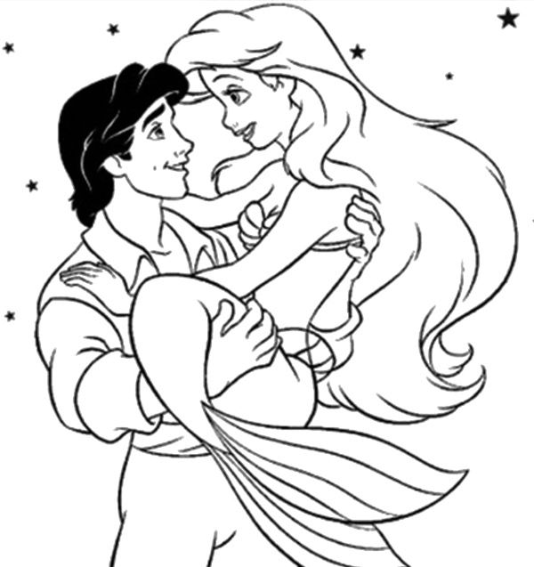 Eric Holding Princess Ariel Coloring Page Coloring Pages 600x637 Eric Holding Princess Ariel Coloring Page Coloring Pages